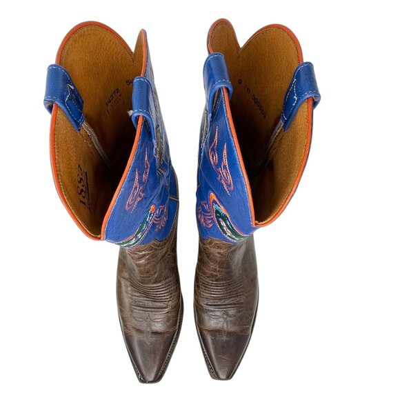 Lucchese 1883 UF Florida Gators Leather Boots Western Cowboy Brown Blue Mens 9D - Picture 12 of 16